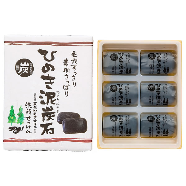 ひのき泥炭石 洗顔せっけん  すっきりタイプ　30g×6個詰め