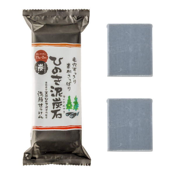 ひのき泥炭石 洗顔せっけん すっきりタイプ 75g×2個入り